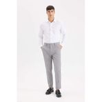 DeFacto Tailored Fit Normal Kesim Düz Paça Her Yöne Esneyen Yazlık Kumaş Pantolon, 32/34, C7508AX25SP, Gri-GR370, Erkek