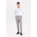 DeFacto Tailored Fit Normal Kesim Düz Paça Her Yöne Esneyen Yazlık Kumaş Pantolon, 38/32, C7508AX25SP, Gri-GR370, Erkek