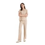 DeFacto Traditional Wide Leg Bej Pantolon, M, C0200AX24SP, Bej-BG775, Kadın