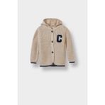 DeFacto Triko Kapüşonlu Harf Nakışlı Düğmeli Hırka Erkek Bebek C8863A525AU - 6 - 9 Ay - Ekru-ER42