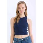 Defacto U0357aznv42 Lacivert Fıtted Halter Yaka Fitilli Kaşkorse Atlet