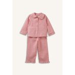 Defacto Uzun Kollu Dokuma 2li Dokuma Pijama Kız Bebek H2651a526spbr96 Pembe-br96