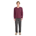 DeFacto Uzun Kollu Pijama Takımı, M, G8179AX26SP, Bordo-BR170, erkek