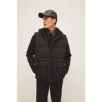 DeFacto W5509AZ23AU Siyah-BK27 Regular Fit Kapüşonlu Cepli Şişme Erkek Yelek