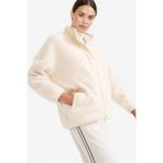 DeFacto Warmtech Oversize İçi Polarlı Pelüş Mont, M, Warmtech Oversize İçi Polarlı Pelüş Mont, Bej-BG715, Kadın