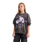 DeFacto Wednesday Oversize Geniş Kalıp Bisiklet Yaka Sweatshirt Kız Çocuk, 9-10 Yaş, D6063A824WN, Antrasit-AR227, kız-çocuk