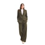 DeFacto Wide Leg Beli Lastikli Bağcıklı Basıc Palazzo Pantolon, 40, C5628AX25SP, Haki-KH211, Kadın