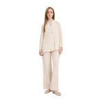 DeFacto Wide Leg Beli Lastikli Krinkıl Kumaş Geniş Paça Pantolon, 44, D7591AX25SM, Bej-BG74, Kadın
