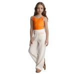 DeFacto Wide Leg Bürümcük Pantolon Kız Çocuk, 8/9 Yaş (134cm), H4516A826SM, Ekru, Kız çocuk