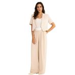 DeFacto Wide Leg Cep Detaylı Normal Bel Düz Paça Uzun Boy Tencel Pantolon, 36, F9108AX25SM, Bej-BG205, Kadın