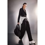 DeFacto Wide Leg Cepli Geniş Paça Uzun Modal Sporcu Pantolon, S, G8988AX26SP, Siyah-BK81, Kadın