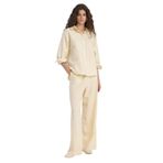 DeFacto Wide Leg Cepli Yüksek Bel Standart Boy Keten Karışımlı Pantolon, 36, F5024AX25SP, Bej-BG357, Kadın