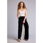 DeFacto Wide Leg Cepli Yüksek Bel Standart Boy Keten Karışımlı Pantolon F5024AX26SM - Siyah-BK27 - 34