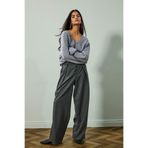 DeFacto Wide Leg Çift Cepli Yüksek Bel Düz Paça Pantolon, 40, G6790AX25AU, Gri-GR445, Kadın