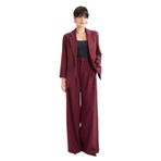 DeFacto Wide Leg Çift Cepli Yüksek Bel Uzun Boy Pantolon, 42, F8213AX25AU, Bordo-BR34, Kadın