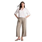 DeFacto Wide Leg Fermuarlı Normal Bel Düz Paça Tencel Pantolon, 40, H1929AX26SM, Haki-KH341, Kadın