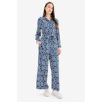 DeFacto Wide Leg Geniş Bol Paça Desenli Viskon Pantolon, 46, D9757AX25SM, Lacivert-NV30, Kadın