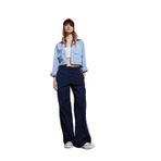 DeFacto Wide Leg Geniş Bol Paça Normal Bel Palazzo Pantolon Cepli Şerit Detaylı, 42, D4404AX24AU, Lacivert-NV241, Kadın