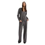 DeFacto Wide Leg Geniş Bol Paça Pantolon, L, G6332AX25WN, Antrasit-AR53, Kadın