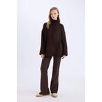 DeFacto Wide Leg Geniş Paça Beli Lastikli Uzun Boy Pantolon, XS, E4387AX24WN, Kahve-BN505, Kadın