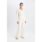 DeFacto Wide Leg Geniş Paça Eşofman Altı Normal Bel Fitilli Kaşkorse Kumaş Basic Düz, L, B2405AXAR53mc, bej, Erkek