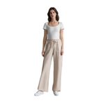 DeFacto Wide Leg Geniş Paça Keten Karışımlı Pantolon Kargo Cepli Yüksek Bel, 36, C0964AX24SM, Bej-BG155, Kadın