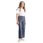 DeFacto Wide Leg Jean Görünümlü Pantolon Kız Çocuk, 9-10 Yaş, G6814A826SM, İndigo-IN257, Kız çocuk