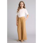 DeFacto Wide Leg Jean Görünümlü Pantolon Kız Çocuk G6814A826SM - Bej-BG399 - 11 - 12 Yaş