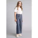 DeFacto Wide Leg Jean Görünümlü Pantolon Kız Çocuk G6814A826SM - Indigo-IN257 - 9 - 10 Yaş