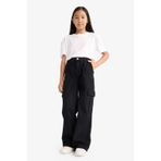 Defacto Wide Leg Kargo Geniş Paça Antrasit Kız Çocuk Jean Pantolon E5880a8/nm36 Antrasit