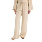 DeFacto Wide Leg Keten Karışımlı Geniş Paça Pantolon, 42, D8187AX25SPBG115-218052, Kum, Kadın