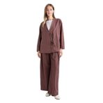 DeFacto Wide Leg Keten Karışımlı Pantolon, 42, F7633AX25AU, Kahve-BN328, Kadın