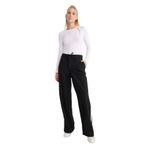 DeFacto Wide Leg Kumaş Pantolon Geniş Paça Normal Bel Siyah, 36, E1369AX24WN, Siyah-BK27, Kadın
