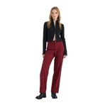 DeFacto Wide Leg Kumaş Pantolon Yüksek Bel Basıc Standart Boy, 38, E1043AX24WN, Bordo-BR248, Kadın