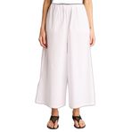 DeFacto Wide Leg Normal Bel Düz Paça Poplin Pantolon, 34, H4205AX26SM, Beyaz-WT79, Kadın