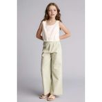 DeFacto Wide Leg Pamuklu Pantolon Kız Çocuk G0608A826SM - Yeşil-GN1156 - 9 - 10 Yaş