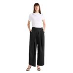 DeFacto Wide Leg Şerit Cepli Beli Saran Düz Paça Uzun Boy Pantolon, 40, F9171AX25WN, Siyah-BK81, Kadın