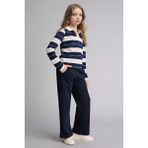 DeFacto Wide Leg Waffle Pantolon Kız Çocuk E8293A826SP - 11 - 12 Yaş - Lacivert-NV251