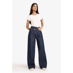 DeFacto Wide Leg Yüksek Bel Düz Paça Uzun Jean Pantolon, 34, G4922AX26SP, Mavi-NM82, Kadın