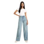 DeFacto Wide Leg Yüksek Bel Düz Paça Uzun Jean Pantolon, 36, G4957AX26SP, İndigo-NM85, Kadın