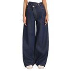 DeFacto Wide Leg Yüksek Bel Düz Paça Uzun Jean Pantolon, 40, G4922AX26SP, Mavi-NM82, Kadın
