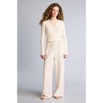 DeFacto Wide Leg Yüksek Bel Keten Karışımlı Pantolon, 36, F5024AX26SM, Bej, Kadın