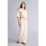 DeFacto Wide Leg Yüksek Bel Keten Karışımlı Pantolon, 40, C6021AX26SM, Bej, Kadın