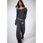 DeFacto Wide Leg Yumuşak Tuşeli Pantolon, M, G8407AX25WN, Antrasit-AR191, Kadın