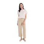 DeFacto Wide Straight Beli Lastikli Cepli Bağcıklı Düz Paça Pantolon, 38, D8354AX25SP, Bej-BG352, Kadın