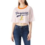 DeFacto X0937AZ Coool Oversize Fit Garfield Lisanslı Bisiklet Yaka Kısa Kollu Beyaz Kadın Tişört