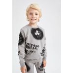 DeFacto Y4130A622AU Erkek Çocuk Fit Regular Fit Kalın Kumaşı Nba Current Teams Lisanslı Bisiklet Yaka Sweatshirt