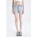 DeFacto Y8861AZ22HS Wanna Katlamalı Paça Yıkamalı Jean Mini Şort