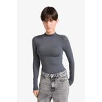 DeFacto Yarım Balıkçı Yaka Uzun Kollu Çıtçıtlı Body Antrasit, M, F9242AX25AU, Antrasit-AR58, Kadın