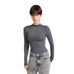 DeFacto Yarım Balıkçı Yaka Uzun Kollu Çıtçıtlı Body, L, F9242AX25AU, Antrasit-AR58, Kadın